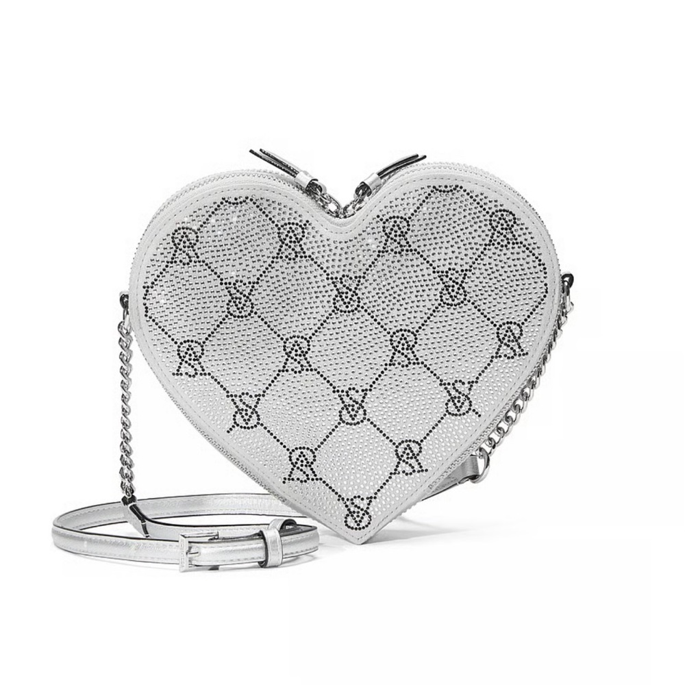 Victoria's Secret Silver Heart Crossbody Bag